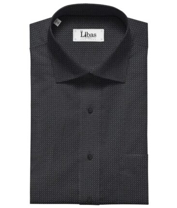 Raymond Black 100% Egyptian Giza Cotton Grey Jacquard Structure Shirting Fabric