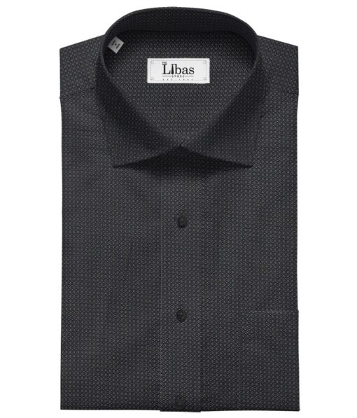 Raymond Black 100% Egyptian Giza Cotton Grey Jacquard Structure Shirting Fabric