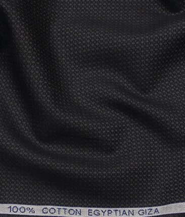 Raymond Black 100% Egyptian Giza Cotton Grey Jacquard Structure Shirting Fabric