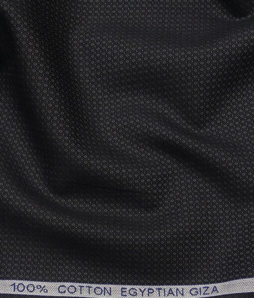 Raymond Black 100% Egyptian Giza Cotton Grey Jacquard Structure Shirting Fabric