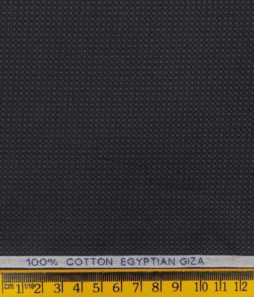 Raymond Black 100% Egyptian Giza Cotton Grey Jacquard Structure Shirting Fabric