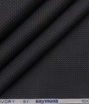 Raymond Black 100% Egyptian Giza Cotton Grey Jacquard Structure Shirting Fabric