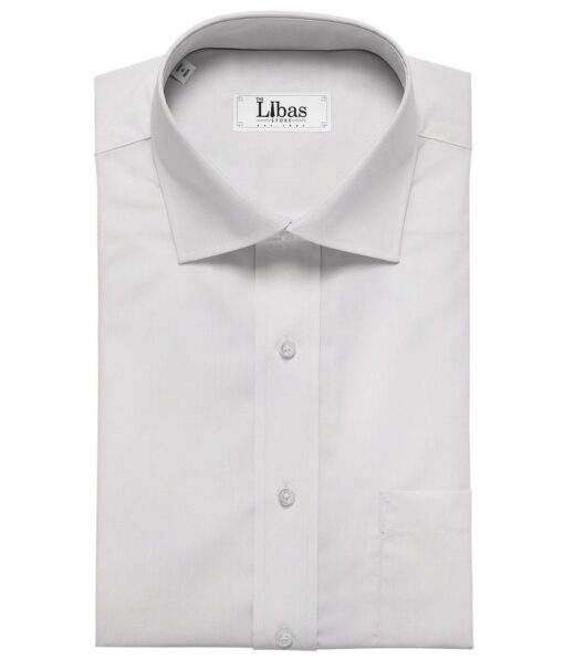 Raymond White 100% Egyptian Giza Cotton Solid Shirting Fabric
