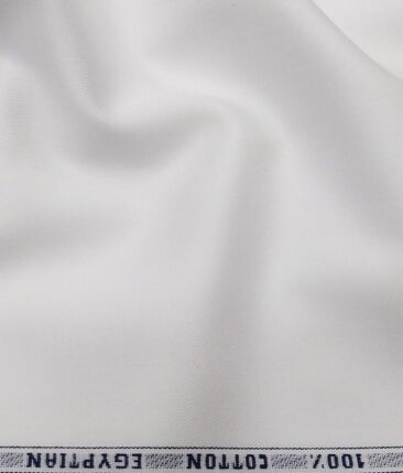 Raymond White 100% Egyptian Giza Cotton Solid Shirting Fabric