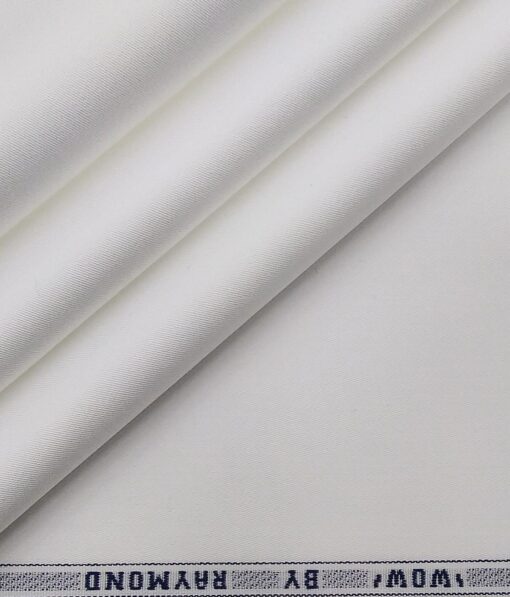 Raymond White 100% Egyptian Giza Cotton Solid Shirting Fabric