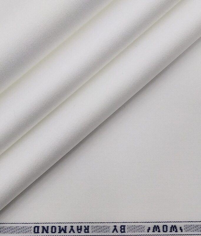 Raymond White 100% Egyptian Giza Cotton Solid Shirting Fabric