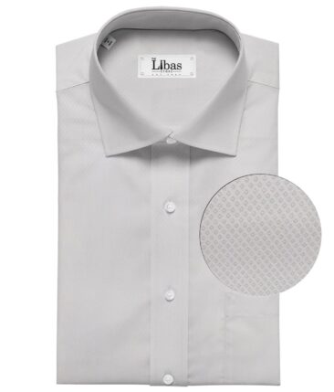 Raymond White 100% Egyptian Giza Cotton Diamond Jacquard Shirting Fabric