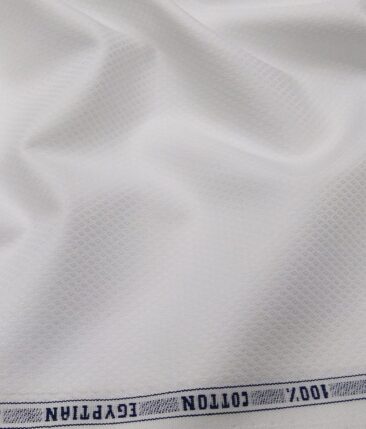Raymond White 100% Egyptian Giza Cotton Diamond Jacquard Shirting Fabric