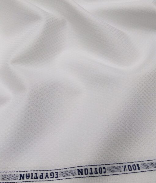Raymond White 100% Egyptian Giza Cotton Diamond Jacquard Shirting Fabric