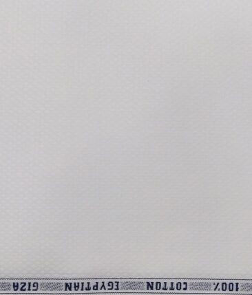 Raymond White 100% Egyptian Giza Cotton Diamond Jacquard Shirting Fabric