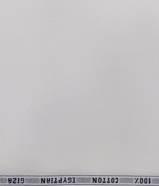 Raymond White 100% Egyptian Giza Cotton Diamond Jacquard Shirting Fabric