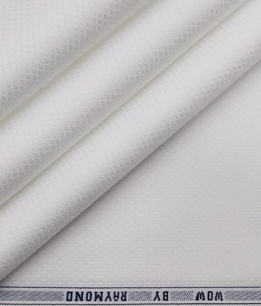 Raymond White 100% Egyptian Giza Cotton Diamond Jacquard Shirting Fabric