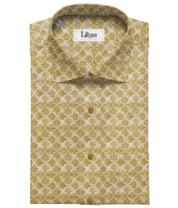 Raymond Light Brown 100% Giza Cotton Printed Shirting Fabric