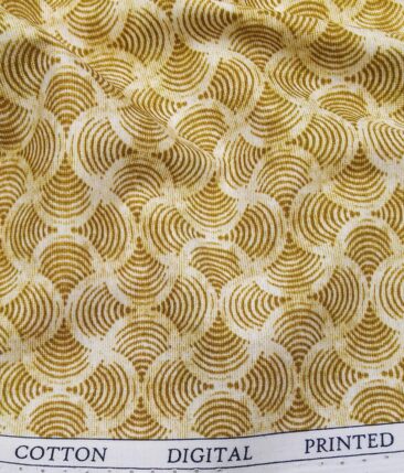 Raymond Light Brown 100% Giza Cotton Printed Shirting Fabric