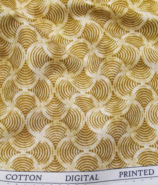 Raymond Light Brown 100% Giza Cotton Printed Shirting Fabric