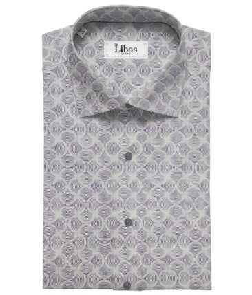 Raymond White 100% Giza Cotton Purple Print Shirting Fabric