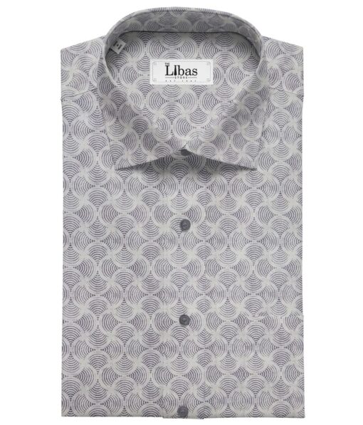 Raymond White 100% Giza Cotton Purple Print Shirting Fabric