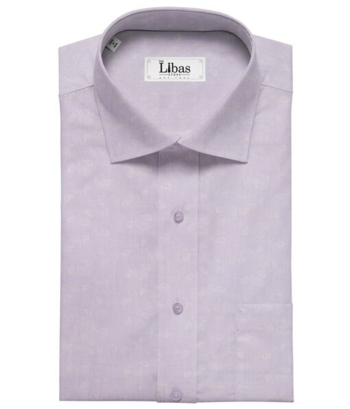 Raymond Light Purple 100% Egyptian Giza Cotton Floral Jacquard Shirting Fabric