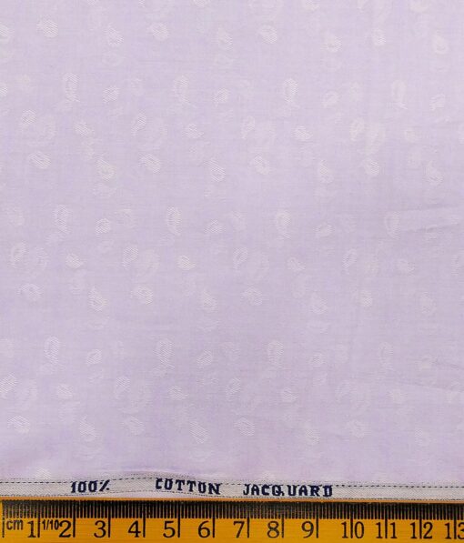 Raymond Light Purple 100% Egyptian Giza Cotton Floral Jacquard Shirting Fabric