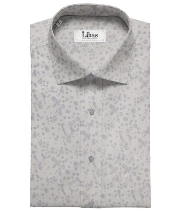 Raymond Light Grey 100% Egyptian Giza Cotton Jacquard Shirting Fabric