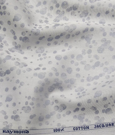 Raymond Light Grey 100% Egyptian Giza Cotton Jacquard Shirting Fabric