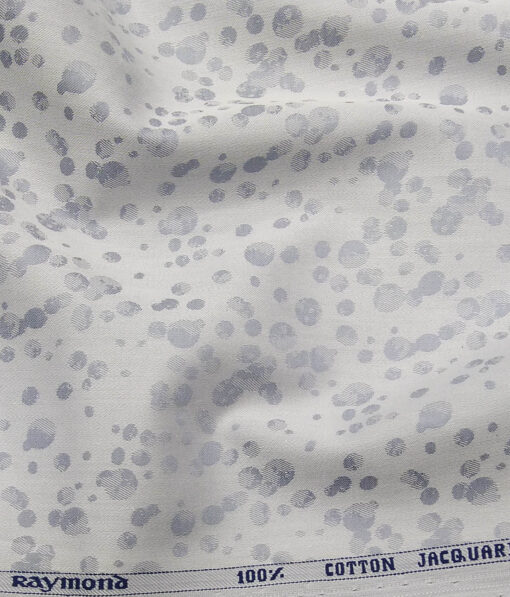 Raymond Light Grey 100% Egyptian Giza Cotton Jacquard Shirting Fabric