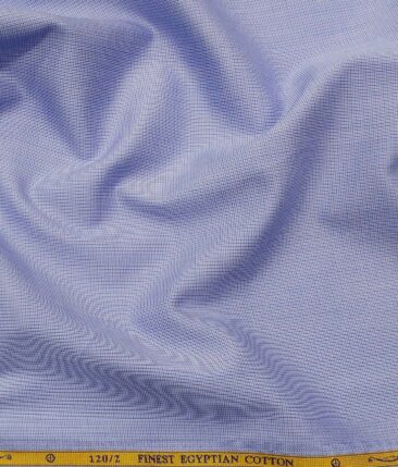 Soktas Light Blue 100% Egyptian Giza Cotton Super 120's 2 Ply Self Design Shirting Fabric