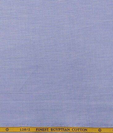 Soktas Light Blue 100% Egyptian Giza Cotton Super 120's 2 Ply Self Design Shirting Fabric