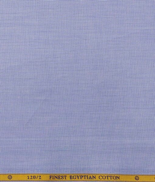Soktas Light Blue 100% Egyptian Giza Cotton Super 120's 2 Ply Self Design Shirting Fabric