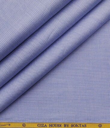 Soktas Light Blue 100% Egyptian Giza Cotton Super 120's 2 Ply Self Design Shirting Fabric
