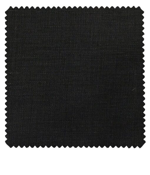 Linen Club Men's Pure 100% Linen Black Solid Unstitched Suiting Fabric (3M)