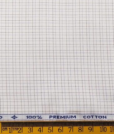 Arvind Men's White 100% Premium Cotton Purple & Brown Checks Shirt Fabric (1.60 M)