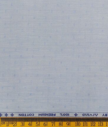 Arvind Men's Light Blue 100% Premium Cotton Self Dobby Shirt Fabric (1.60 M)