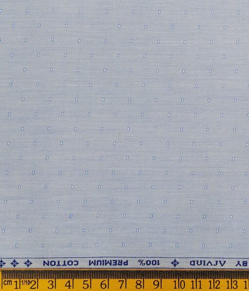 Arvind Men's Light Blue 100% Premium Cotton Self Dobby Shirt Fabric (1.60 M)
