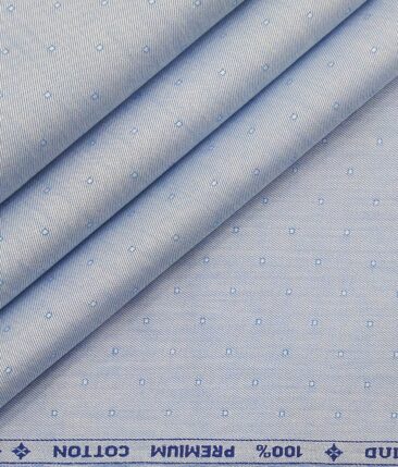 Arvind Men's Light Blue 100% Premium Cotton Self Dobby Shirt Fabric (1.60 M)