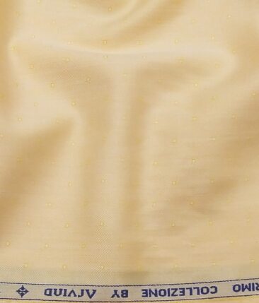 Arvind Men's Mango Yellow 100% Premium Cotton Self Dobby Shirt Fabric (1.60 M)