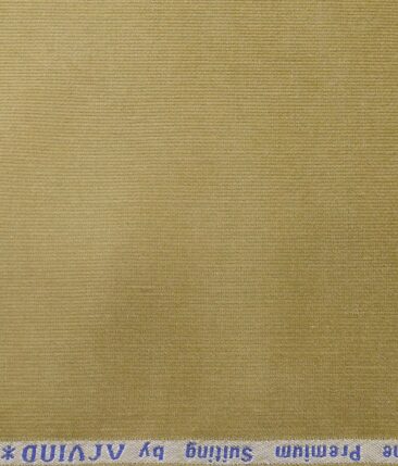 Arvind Men's Stretchable Unstitched Corduroy Trouser Fabric (Beige