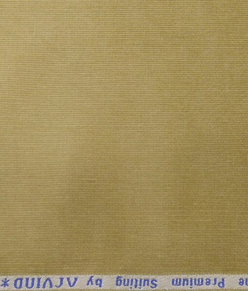 Arvind Men's Stretchable Unstitched Corduroy Trouser Fabric (Beige
