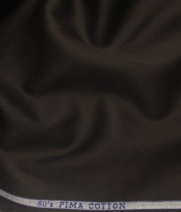 Birla Century Men's Dark Brown 80's Pure Supima Cotton Solid Satin Shirt Fabric (1.60 M)