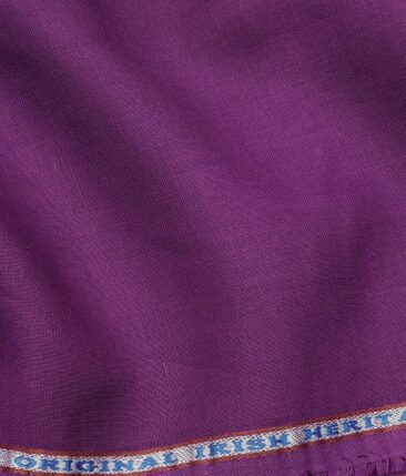 Burgoyne Men's Dark Purple 100% Irish Linen Solids Unstitched Shirting Fabric (2.25 Meter)
