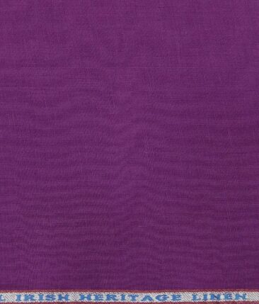 Burgoyne Men's Dark Purple 100% Irish Linen Solids Unstitched Shirting Fabric (2.25 Meter)