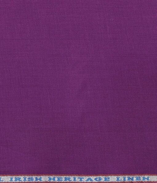 Burgoyne Men's Dark Purple 100% Irish Linen Solids Unstitched Shirting Fabric (2.25 Meter)