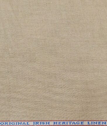 Burgoyne Men's Oat Beige 100% Irish Linen Unstitched Suiting Fabric (3 Meter)