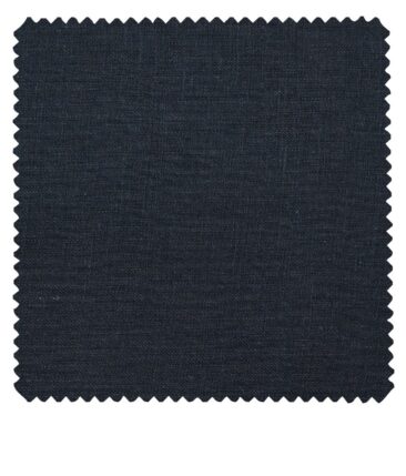 Burgoyne Men's Dark Royal Blue 100% Irish Linen Unstitched Trouser Fabric (1.30 Meter)