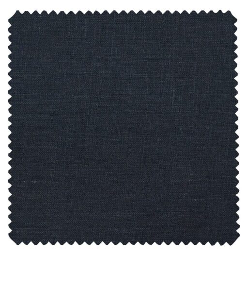 Burgoyne Men's Dark Royal Blue 100% Irish Linen Unstitched Trouser Fabric (1.30 Meter)