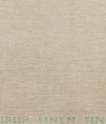 Burgoyne Men's Oat Meal Beige Jute Weave 100% Irish Linen Unstitched Suiting Fabric (3 Meter)
