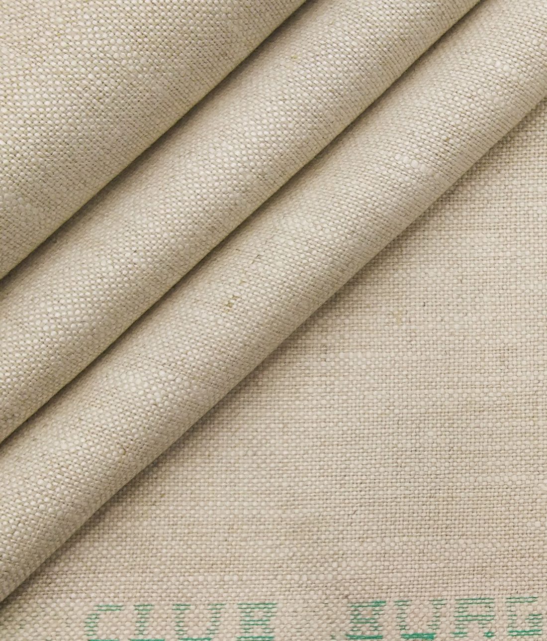 Burgoyne Mens Oat Meal Beige Jute Weave 100 Irish Linen Unstitched Suiting Fabric