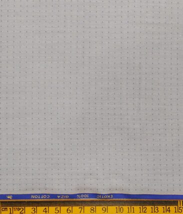 Cadini Italy Men's Light Grey 100% Giza Cotton Dotted Shirt Fabric (1.60 M)