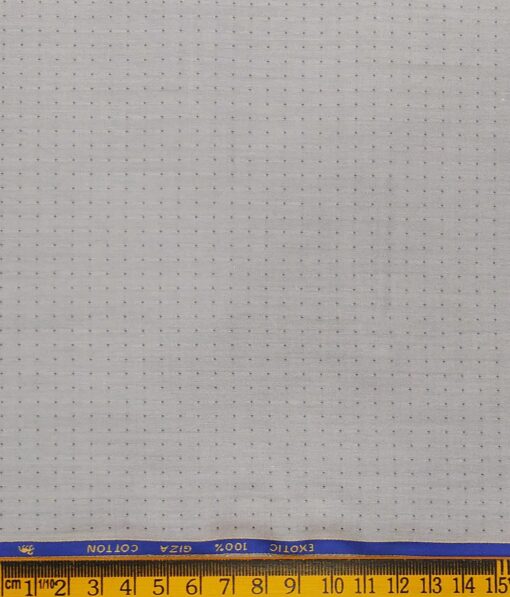 Cadini Italy Men's Light Grey 100% Giza Cotton Dotted Shirt Fabric (1.60 M)