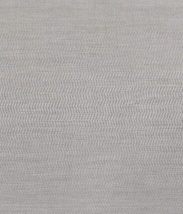Cadini Italy Men's Light Grey 100% Cotton Herringbone Weave Shirt Fabric (1.60 M)